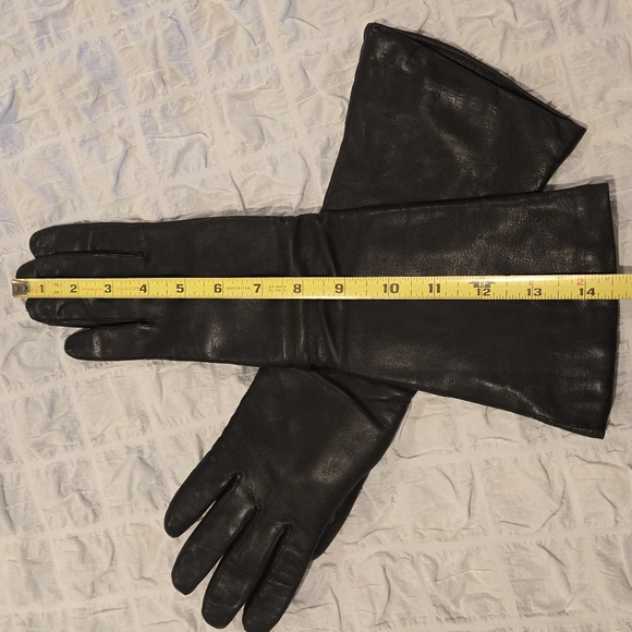 🖤 Vintage Woman's Italian Leather Gloves – Size 7.5, extra long - Picture 7 of 15